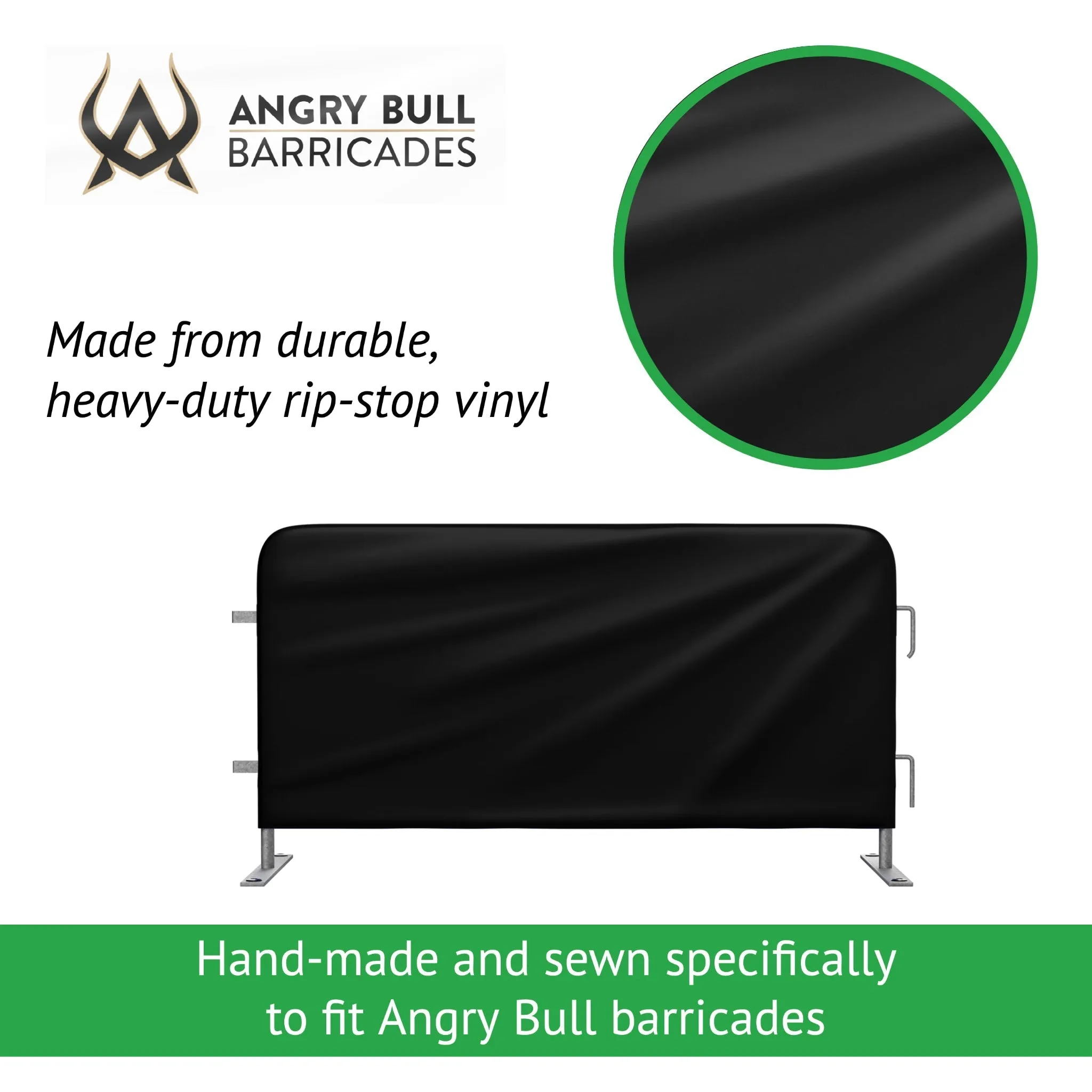 Custom Printed Heavy Duty Barricade Jacket Covers - Angry Bull Barricades