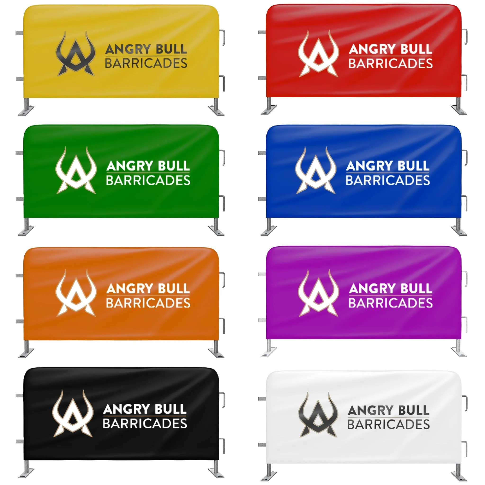 Custom Printed Heavy Duty Barricade Jacket Covers - Angry Bull Barricades