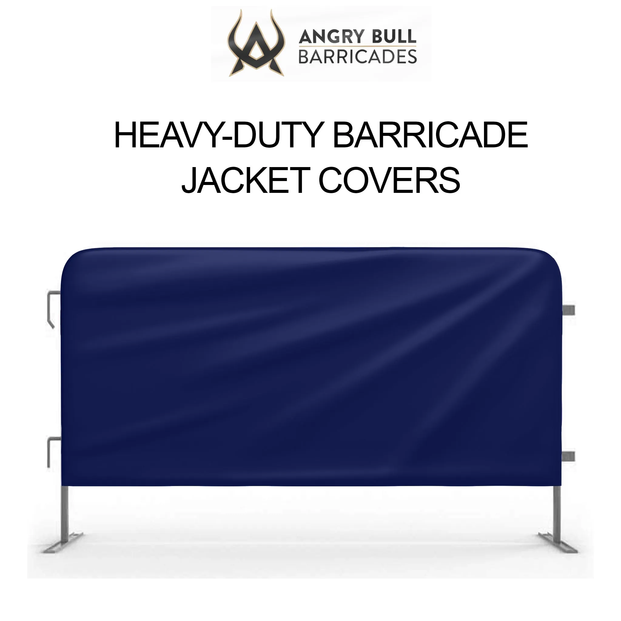 Custom Printed Heavy Duty Barricade Jacket Covers - Angry Bull Barricades