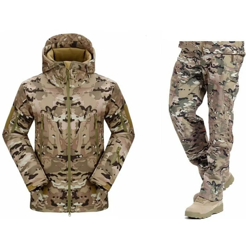 Hiking Fishing Python Softshell Fleece Lined Tactical Suit