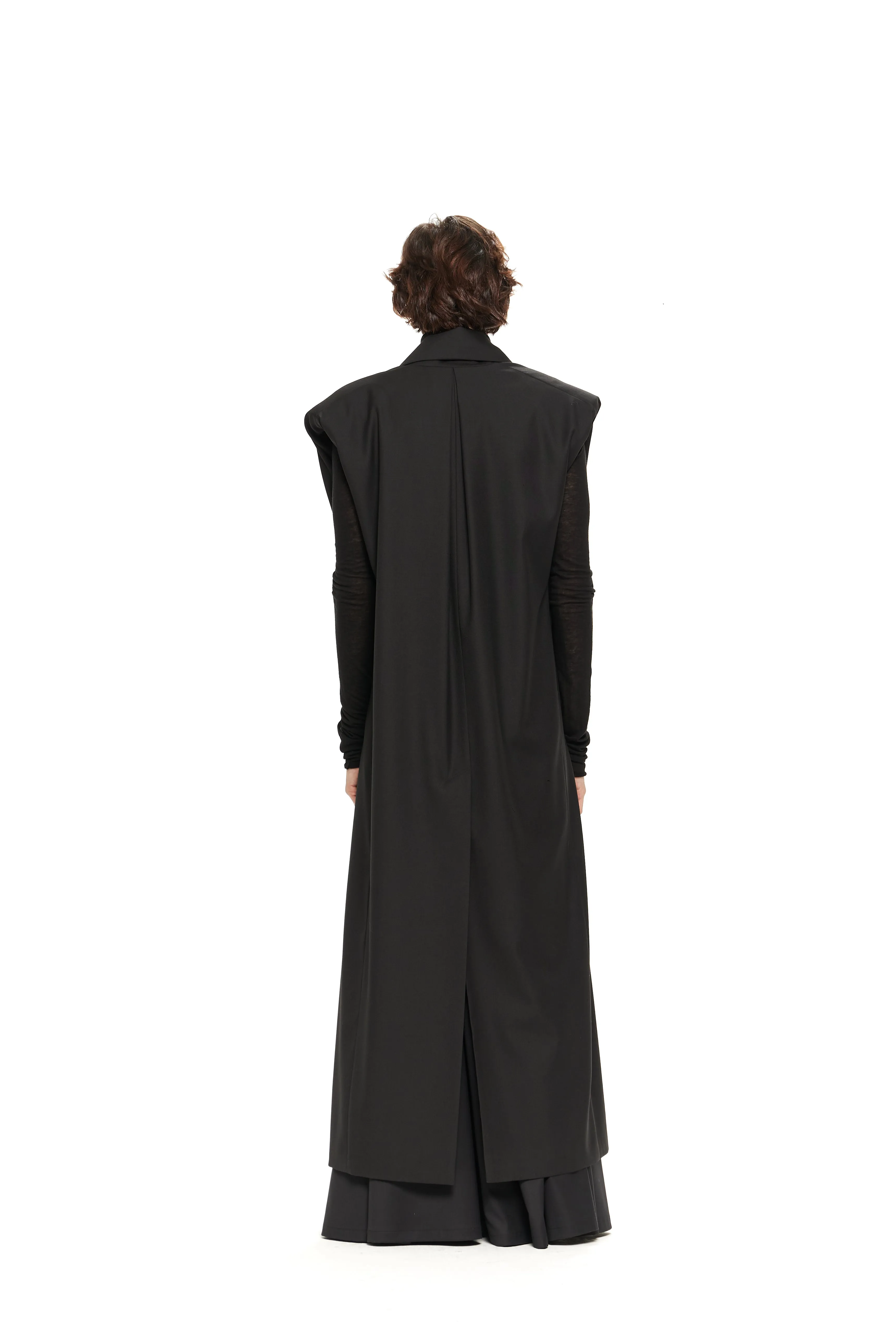 Unisex long vest coat