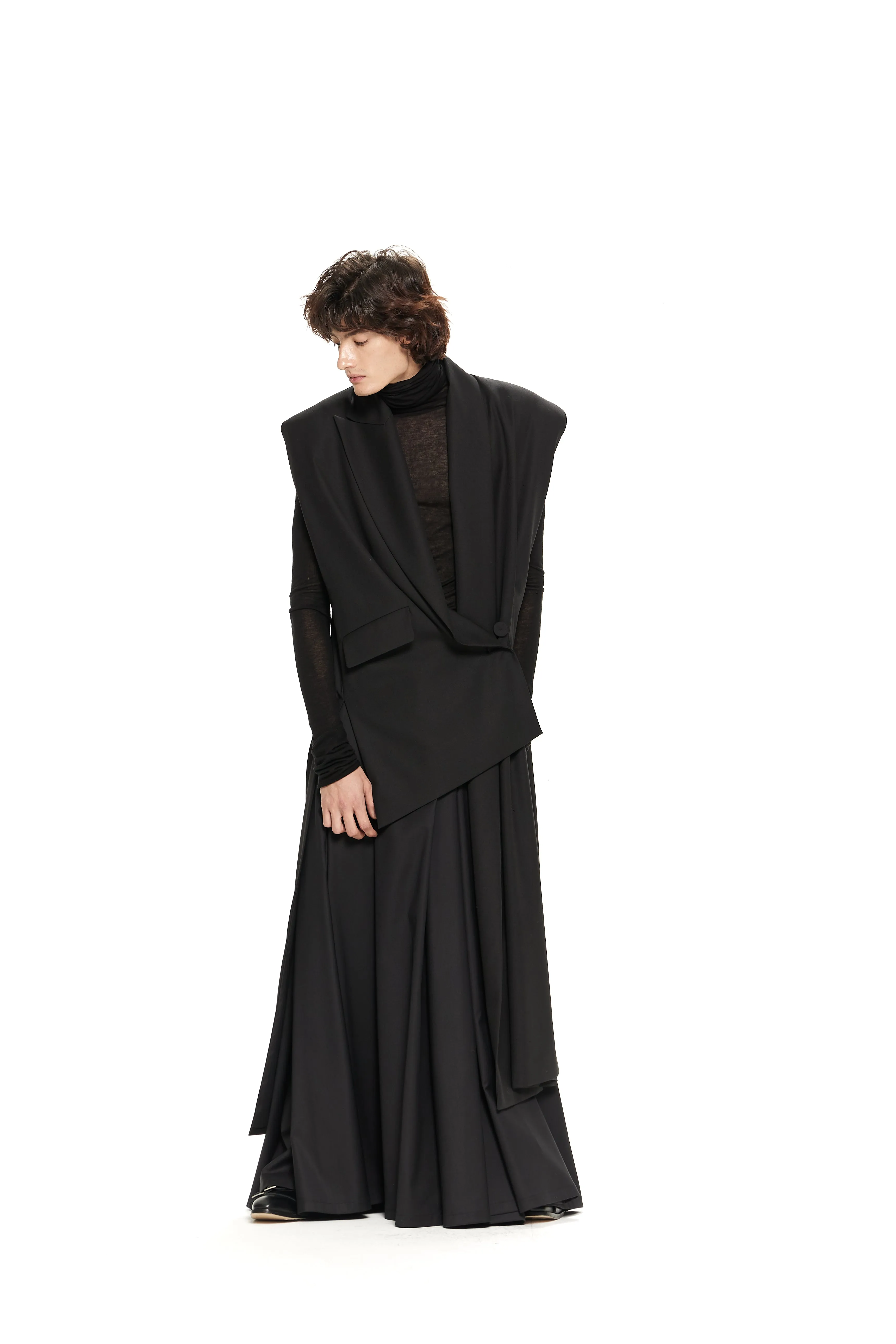 Unisex long vest coat